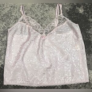 Delicates pink lace camisole or lingerie slip top Size S